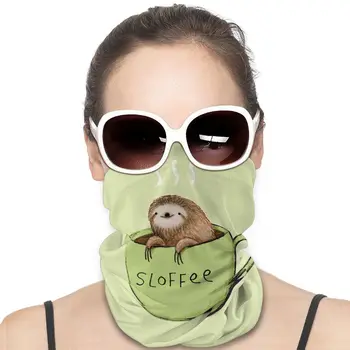 

A Damned Adorable Sloth And Coffee Men's Womens Headband Neck Gaiter mouth Cover Sunscreen UV Dust Protection for Work