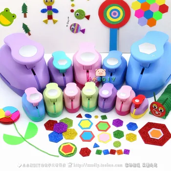 

Geometry Hole Puncher Large Embosser Hexagonal Circular Kindergarten Handicraft Material Children DIY Perforator Flower