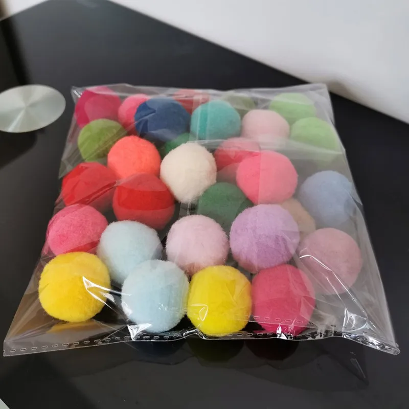 30PCs Игрушка для кошек, игрушка для питомцев, кот карамельного цвета, интерактивный полиэфирный эластичный меховой шар, игрушка высокого качества, надувной шар, товары для домашних животных - Цвет: 30PCs