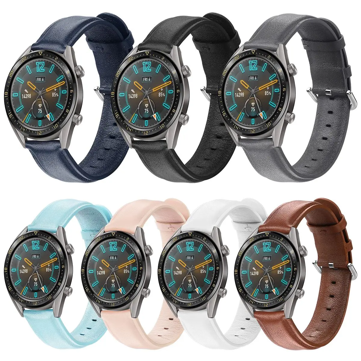

Compatible with Huawei Watch GT2 Watchband Genuine Leather Wrist Strap Replacement Watch Strap 46mm Watch Band Belt Accessories