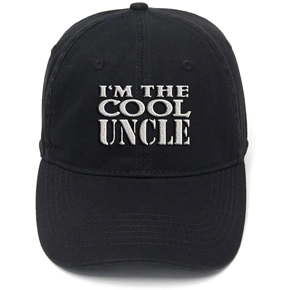 

Lyprerazy I'm The Cool Uncle Gift Washed Cotton Adjustable Men Women Unisex Hip Hop Cool Flock Printing Baseball Cap