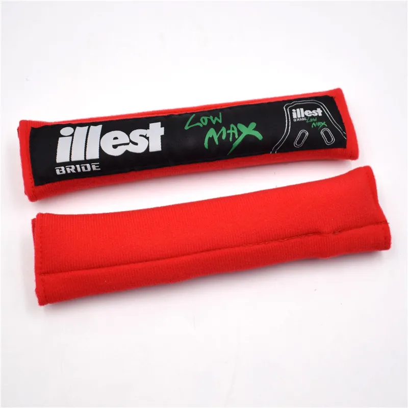 1 пара JDM illest невесты красный/черный хлопок чехол на автомобильный ремень