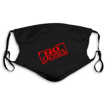

No Excuses Red Stamped Men's Black Black Cute Tatoo Lover Mouth Mask Women's kid PM2.5