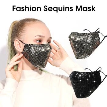 

Kpop Mask Bling Bling Fashion Sequins Face mask Personality Washable mask Reusable Shining Party unisex Breathable Mouth Mask