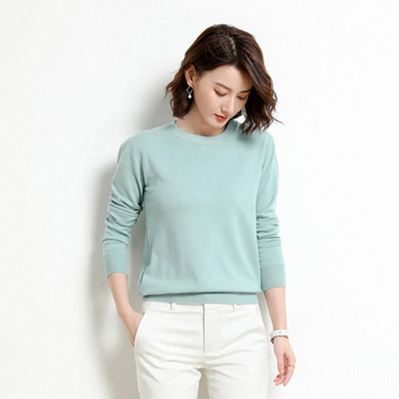 Женский кашемировый свитер трикотажный пуловер с V-образным вырезом 12 цветов