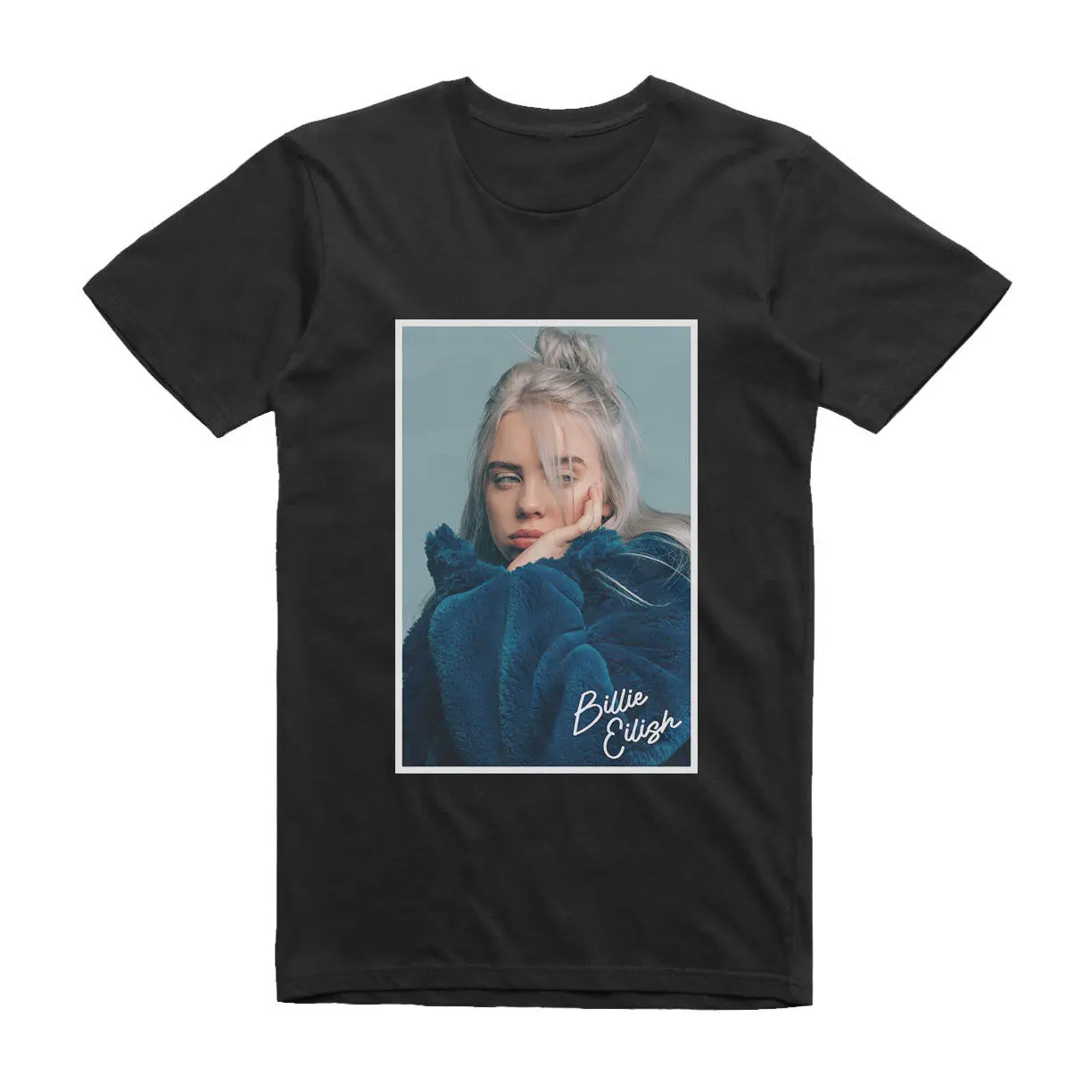 Billie Eilish Shirt California Singer Music Tour Unisex Black T-Shirt S-3XL Top Tee 100% Cotton Humor Men Crewneck T Shirts |