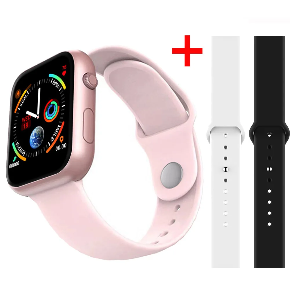 Умные часы с монитором сердечного ритма и артериального давления, умные часы для женщин, умные часы для мужчин 4 для Apple IOS Android Phone - Цвет: pink black white