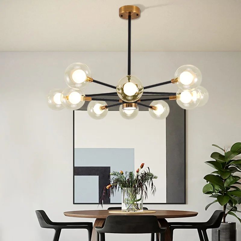 

A Lamp Originality Post Modern Hubble-bubble The Ball Bedroom Study Office Concise Transparent Glass Magic Bean A Chandelier