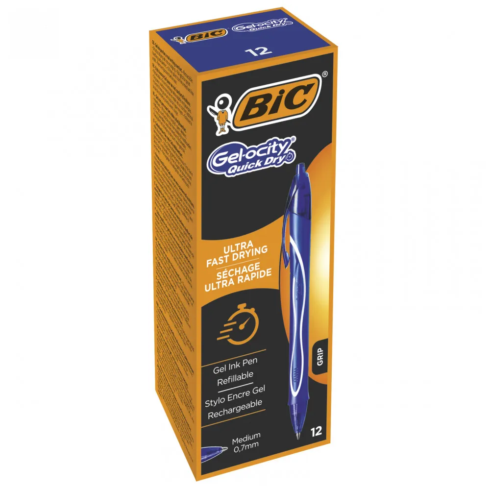Ручка гелевая BIC Gel-Ocity Quick Dry Коробка x12 синий