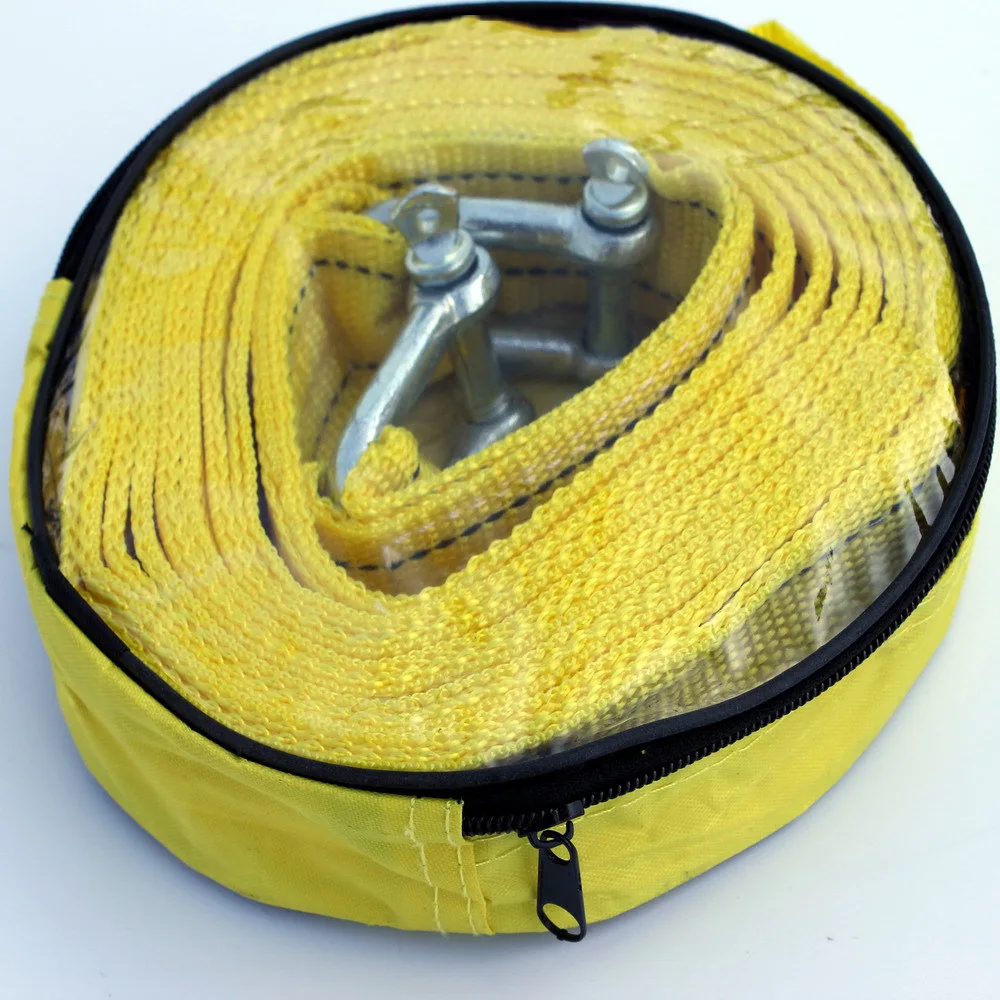 Double Layer Thick 4 M 5 Tons U-shaped Hook Car Mounted Nylon Webbing Hand Holding Rope Car Emergency Trailer Rope