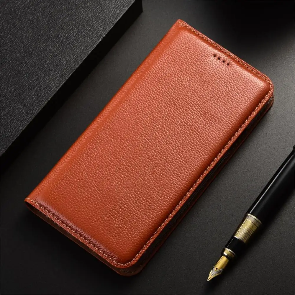 Lychee Pattern Genuine Leather Magnetic Flip Cover For Meizu 15 16 16s 16xs 16T 17 18 18X 18s Pro Cases cases for meizu back