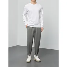 Camiseta de manga larga para hombre, Jersey informal ajustado con cuello redondo y capucha de Color sólido, primavera y otoño, 2021