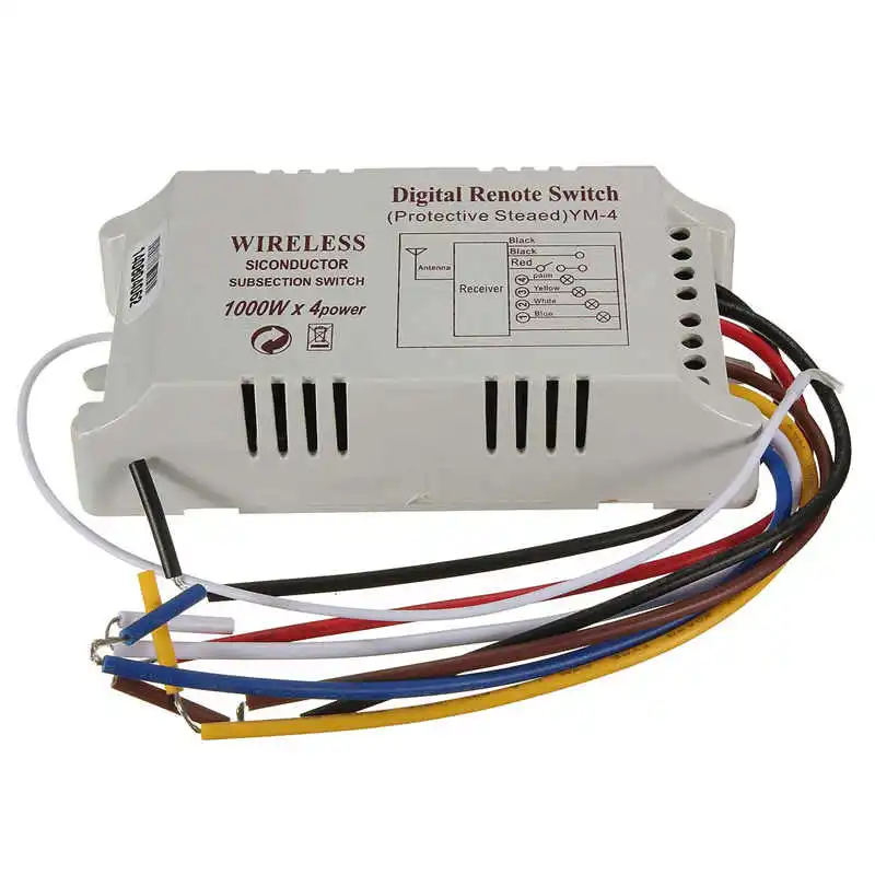 

Wireless 4 Channels ON/OFF 220V Lamp Remote Control Switch Receiver Transmitter Used in Household Stairs Corridor Favorable