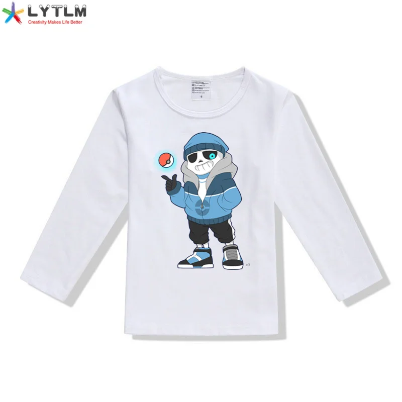 LYTLM Undertale/футболки топы для девочек, зима года, Camisetas, Детская футболка с длинными рукавами, Модальные футболки с аниме для маленьких мальчиков, Ropa Juvenil - Цвет: CX White