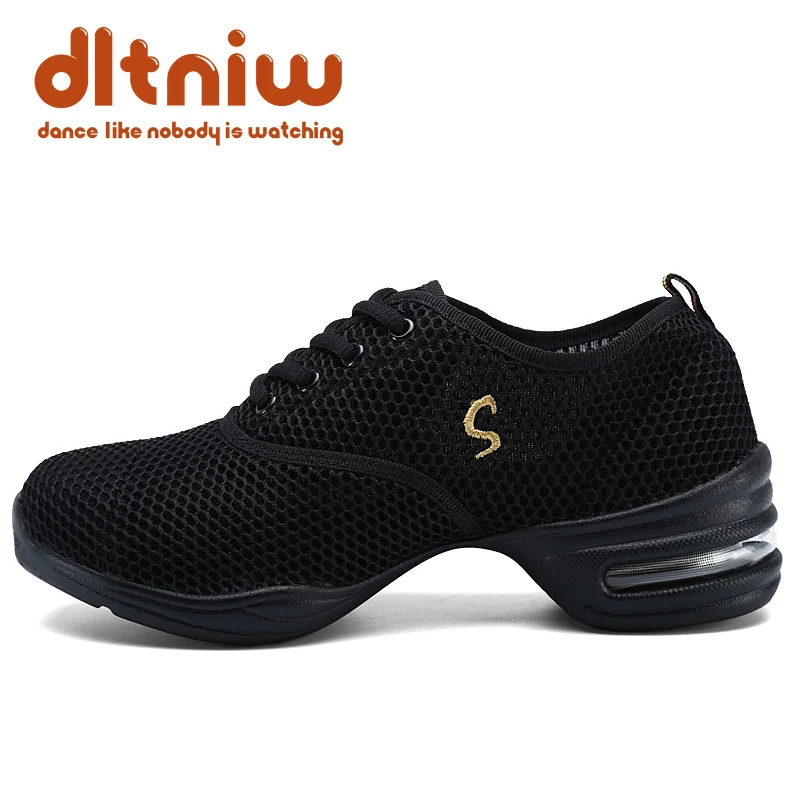 Новые современные женские Танцевальные Кроссовки джаз танцевальные туфли сетчатые дышащие Размеры 35-40 Сальса обувь теннисные кроссовки спортивная обувь