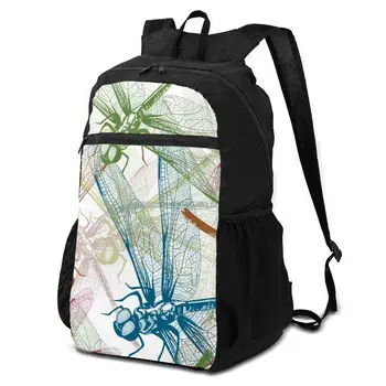 

OLN Ultralight Backpack Colorful Dragonflies Foldable Packable Sport Bag for Outdoor Travel Camping Hiking Cycling with Pouch
