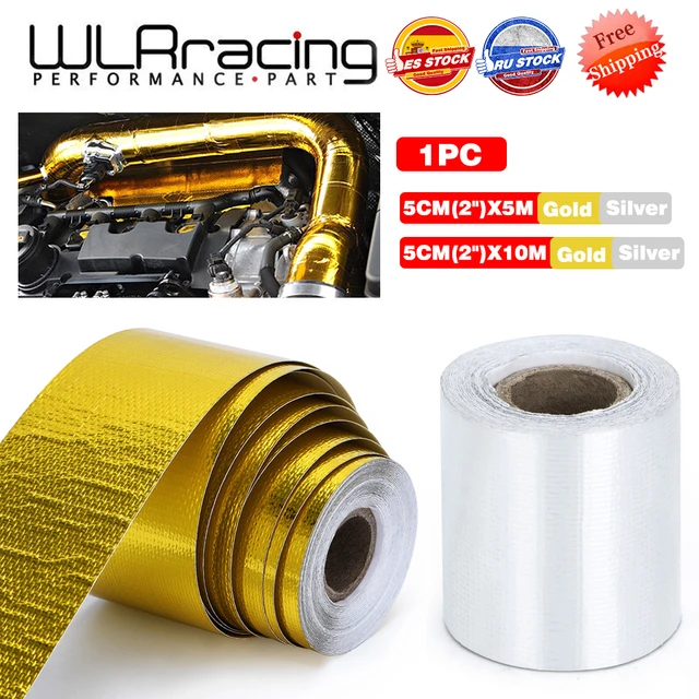 A Gold 2'' Heat Shield Tape Air Intake Heat Insulation Shield Wrap  Reflective Heat Barrier Self Adhesive Engine 2 Inch 5/10M - AliExpress