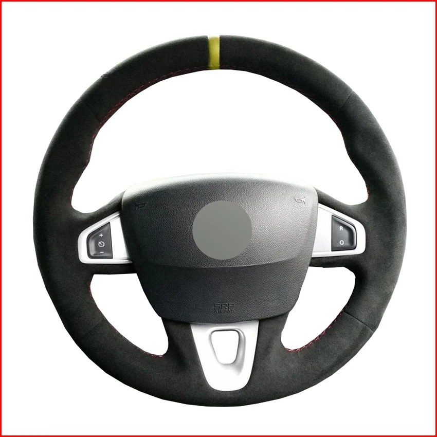 MEWANT черный замшевый кожаный чехол на руль для Renault Megane 3 (Coupe) RS 2010 2011 2012 2013 2014 2015