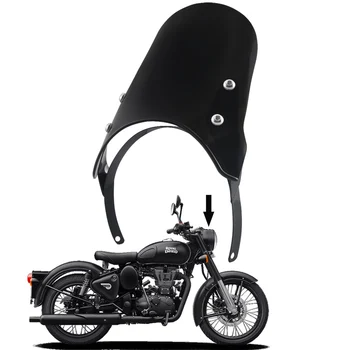 

Motorbike Headlight Fairing Windshield 7.5" Black Compact Sport Wind Deflector For Royal Enfield Classic 500CC