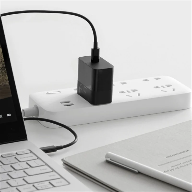 Xiaomi ZMI USB-C адаптер питания 65 Вт портативный Быстрый зарядный складной pin с USB-C кабель для передачи данных для мобильного телефона компьютера