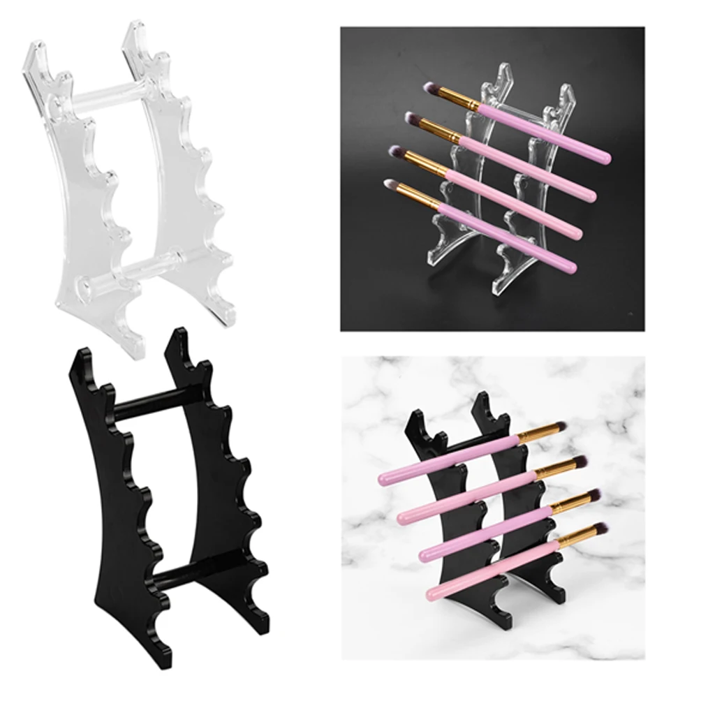 Акриловые 6-слойная кисти для макияжа сушилка хранения Дисплей кронштейн держатель полки для кисти для макияжа, набор, прозрачный или черный