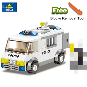 

KAZI 6730 Police Series Blocks Police Custody Van 135pcs Compatible All Brands Building Blocks Playmobil Model Bricks