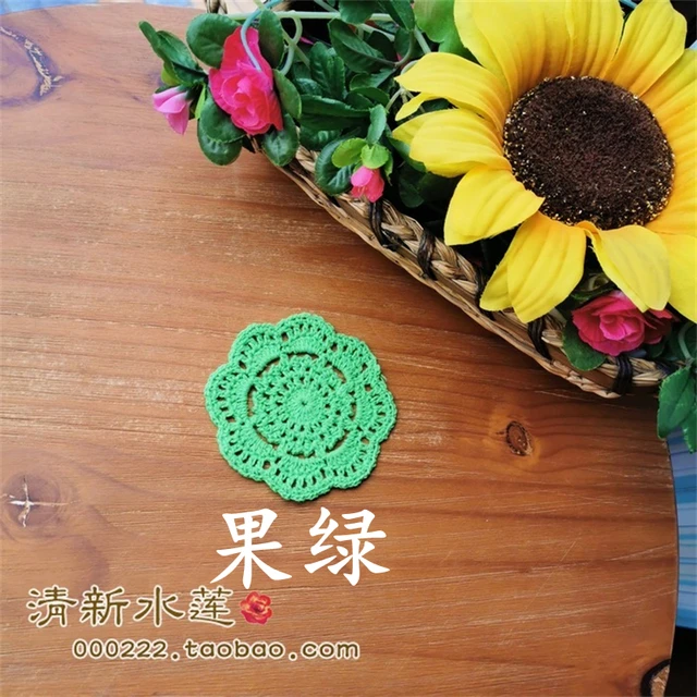 17AHSM Lace Cotton Crochet Handmade TableCloth Placemats DrinkCoaster Heat-resistant Nonslip Pads Home Decor Creative CupCoaster 7