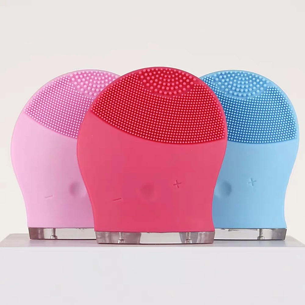 

Silicone Rechargeable Facial Cleansing Brush Massage Mini Electric Cleaning Massage Brush Washing Machine
