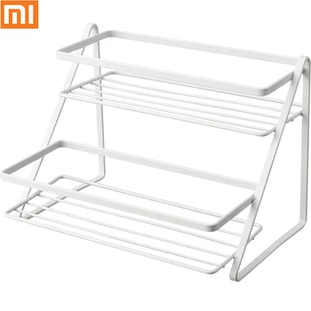 

Xiaomi Kitchen Wrought Iron Multi-layer Rack Bathroom Supplies Storage Non-perforated Bottom Drain Waterproof And Moisture-proof