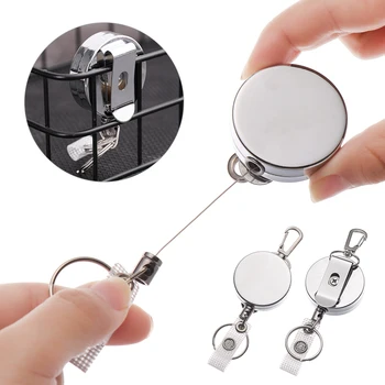 

Retractable Pull Ring ID Lanyard Name Card Holder Reverse Label Reel Belt Clip Metal Metal Shell Covers Office Supplies
