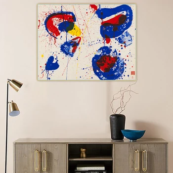 

Citon Sam Francis《Hurrah for the Red White and Blue,1961》Canvas Art Oil Painting Abstract Wall Decor Background Home Decoration