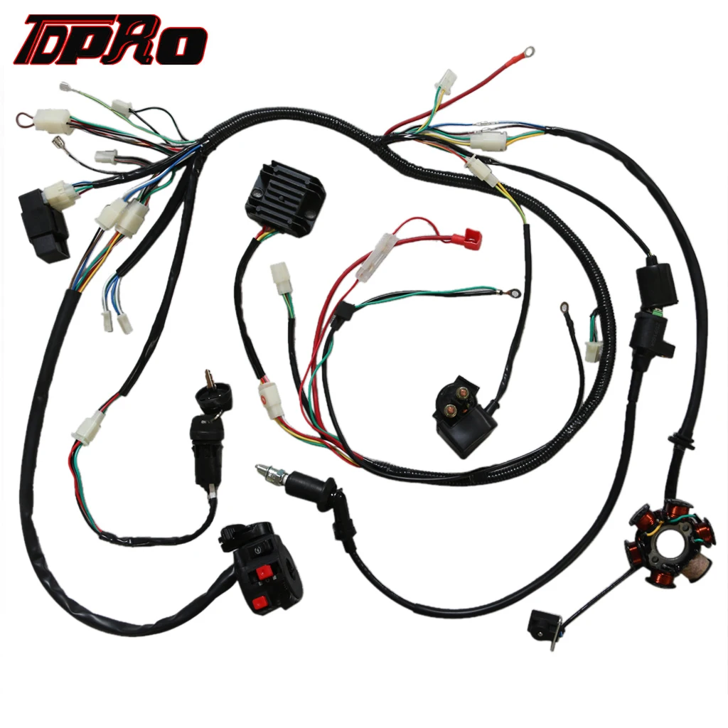 TDPRO GY6 статер катушка зажигания переключатель электрика комплект жгута проводов Статор для 150-250cc Quad Dirt Pit Bike багги-скутер