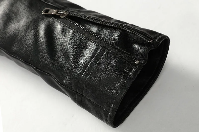 Осень и зима европейский и американский стиль Slim Fit-style короткая Молодежная Повседневная крутая имитация кожи одежда для мужчин тонкий воротник-стойка PU
