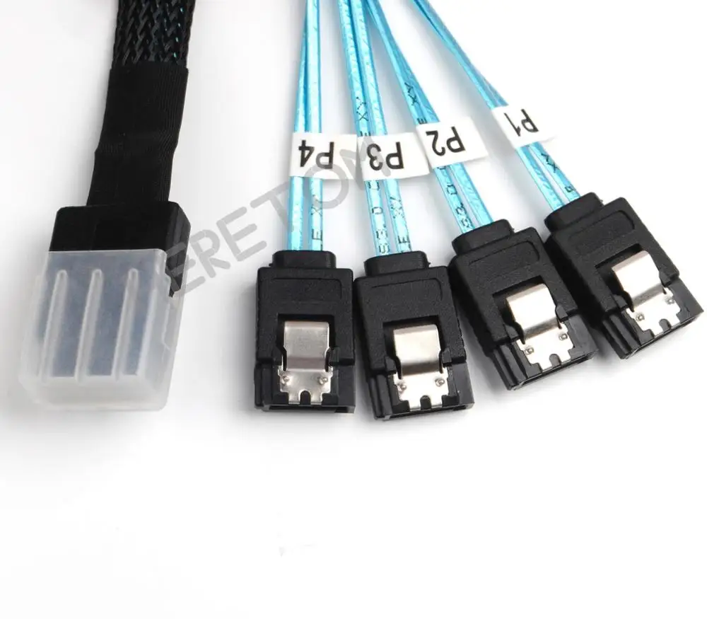 

4PCS/LOT Mini-SAS SFF-8087 to 4 SATA Cable 50cm ,Mini SAS 4i SFF8087 36P To 4 X SATA 7P Cable 12Gbps Drive Data Cable