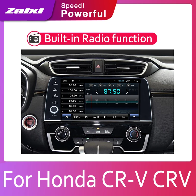 Автомагнитола ZaiXi 9 HD 1080P IPS ЖК экран Android 8 Core для Honda CRV 2017 2019 BT 3G4G Wi Fi AUX USB GPS Navi
