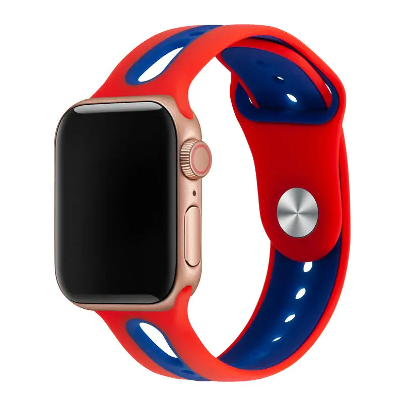 16 Ремешок для наручных часов для Apple Watch, ремешок 42 мм, 38 мм, Версия 44 мм 40 мм ремешок силиконовых наручных часов Iwatch, ленты для наручных часов Apple Watch, Series4/3/2/1 81003 - Цвет ремешка: 16