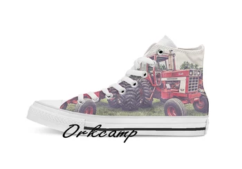 

Vintage Turbo Tractor Custom Casual High Top lace-up Canvas shoes sneakers Drop shipping