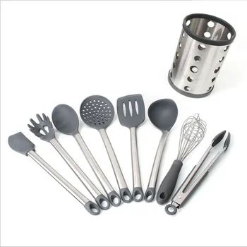 

8PCS/Set Temperature Resistance Silicone Cooking Utensils Set Non-stick Spatula Shovel Stainless Steel Cooking Kitchen Tools Set