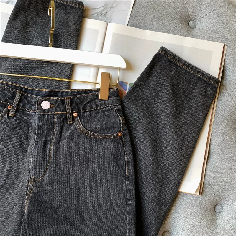 Elfbop женские джинсы с высокой талией-Женские последние повседневные длинные джинсовые брюки