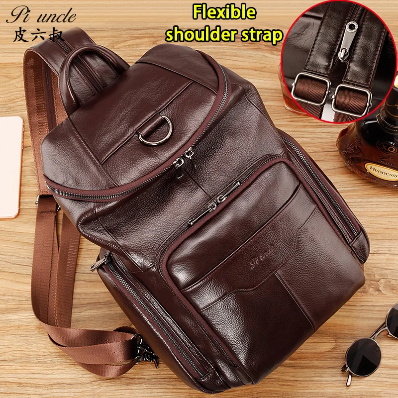 Рюкзак PI UNLCE мужской из натуральной кожи большая дорожная сумка