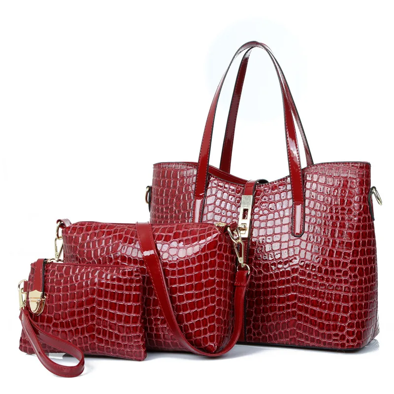 

2018 Autumn & Winter New Style Stone Pattern Different Size Bags Three-piece Set Fashion Women's Fashion Shoulder Bag/ Hand Bag