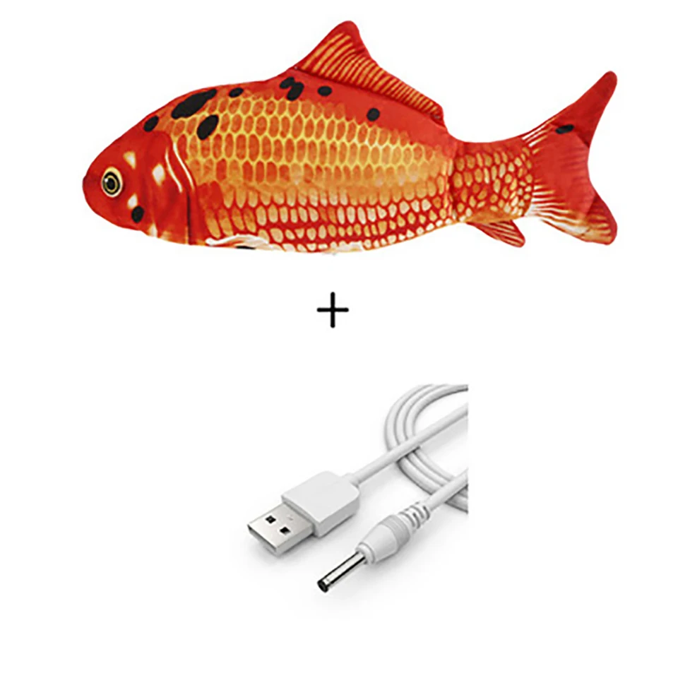 Pet Cat Toys Funny Soft Electronic Fish Shape With Electric USB Charging Chewing Dancing Jumping Moving Fish For Cat Accessories