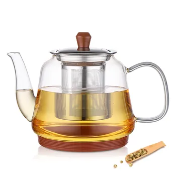 

Glass Teapot 900ml Tea Kettle Stovetop Safe with Removable Stainless Steel Infuser for Loose Leaf Tea Maker