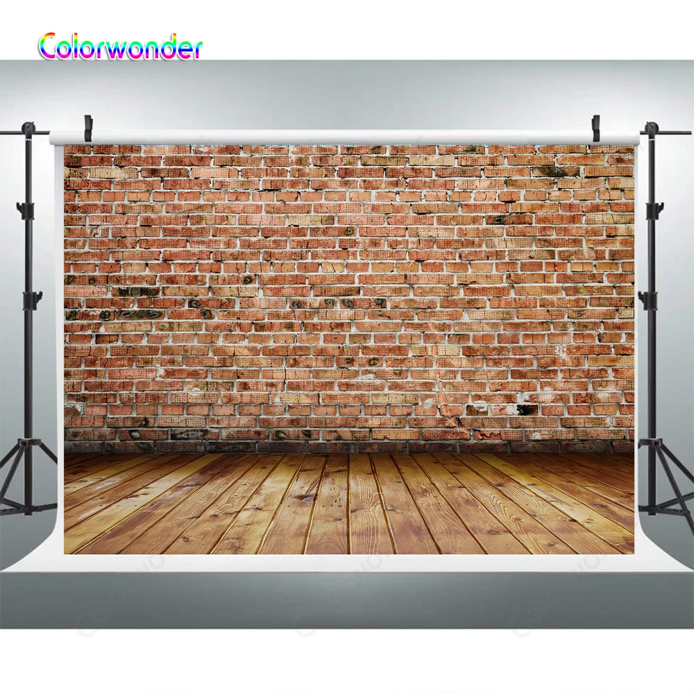 Photography Backdrop Newborn 7x5 Old Brick Wall Photo Background Vintage Textured Wooden Floor Photographic Backgrounds |
