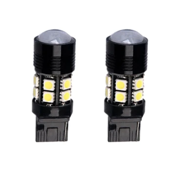 

2Pcs White 7440 12-SMD 7W Tail Brake Stop Backup Reverse LED Light Bulbs