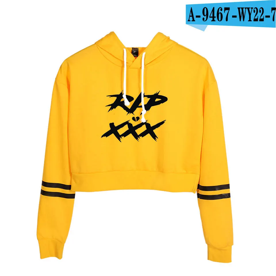 A9467-7 Модный принт sudadera xxtentacion толстовки с капюшоном женские укороченный топ рубашка пуловер Толстовка Revenge Harajuku одежда - Цвет: A9467-7