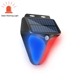 Lampe Led solaire d'avertissement avec détecteur de mouvement, luminaire d'extérieur, applique murale d'urgence, idéal pour un balcon ou une clôture 