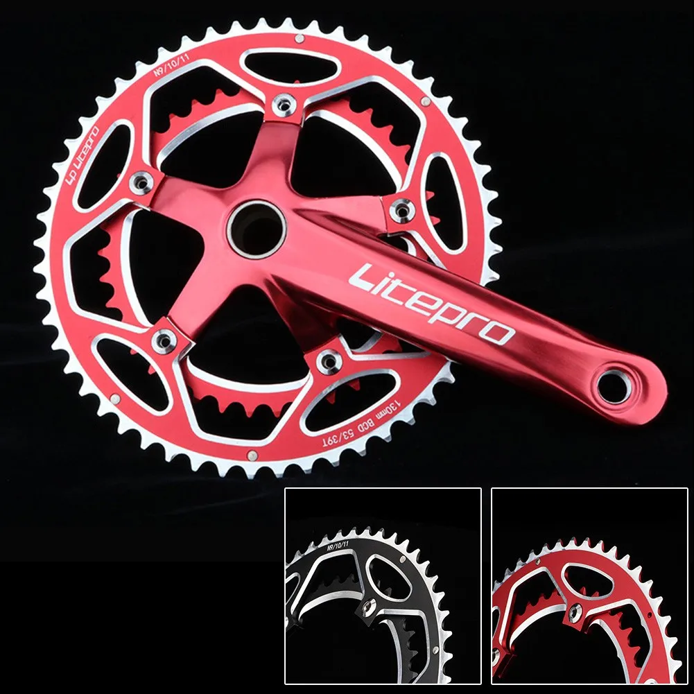 1PC Litepro Road Bike Double Disc Gear 53t-39t Folding Chain Wheel Aluminum Alloy 53-59 Teeth Cycling Accessory | Спорт и
