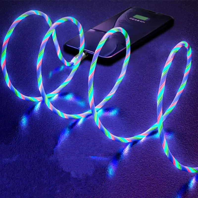 3 в 1 Магнитный течёт светильник светодиодный для iPhone Micro USB кабель type-c зарядка магнит зарядное устройство провода Тип C кабели