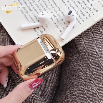 

Plating Earphone Case For Apple Airpods 2 1 Protective Cover Case Box Anti-fall Bag For Airpods 2 1 Plated Hard PC Charging Box